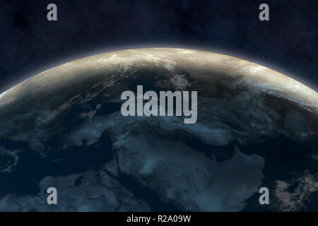 Modelo tridimensional de la tierra y el sol Fotografía de stock - Alamy