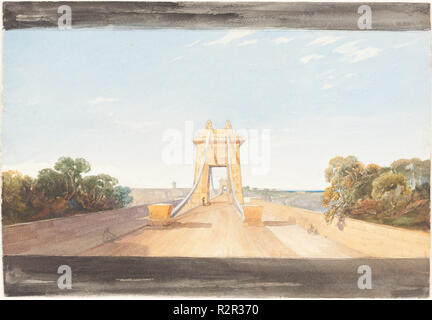 Clifton Suspension Bridge, cerca de Bristol. Fecha: 1827/1833. Dimensiones: Total (aproximado): 18.8 x 27.4 cm (7 3/8 x 10 13/16). Medio: acuarela y grafito. Museo: La Galería Nacional de Arte, Washington DC. Autor: atribuye a James Bulwer.