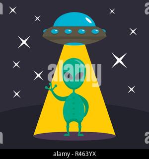 Alienígenas Bonitos Em Azul Ilustração do Vetor - Ilustração de azul,  mascote: 207223282