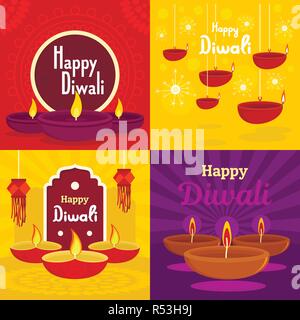 Diwali banner. Ilustración plana de Diwali banner vectoriales para diseño web Ilustración del Vector