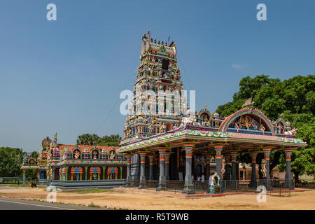 Templo hindú cerca de Point Pedro, distrito de Jaffna, Sri Lanka Foto de stock