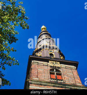Iglesia de nuestro Salvador (Vor Frelsers Kirke), Christianshavn, Copenhague, Dinamarca, Escandinavia Foto de stock