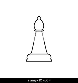 Obispo línea icono de ajedrez. Ilustración vectorial, diseño plano. Ilustración del Vector