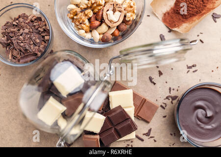 Deliciosas barras de chocolate Foto de stock