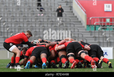 Kitaaoyama, Tokio, Japón. 9 dic, 2018. Canon Águilas vs Honda Club de Rugby  de calor durante