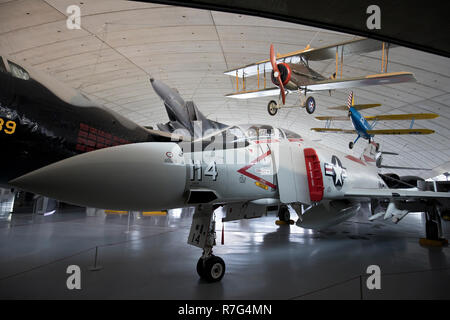 Estados Unidos jet Phantom F4 en el American Air Museum, el Duxford Foto de stock