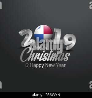 Bandera de Panamá 2019 Feliz Navidad la tipografía. Resumen Antecedentes La Celebración de Año Nuevo