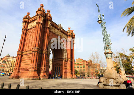 Arc de Triomf, Barcelona, Cataluña, España Foto de stock