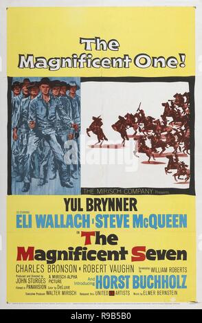 El título original de la película: Los siete magníficos. Título en inglés: Los siete magníficos. Año: 1960. Director: John STURGES. Crédito: United Artists / Álbum Foto de stock