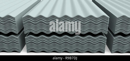 Techo de amianto. Láminas de amianto-cemento, paneles ondulados