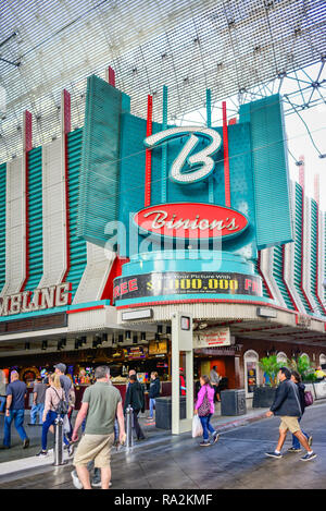 Entrada al mundialmente famoso Binion's Gambling Hall and Hotel, una vendimia casino localizado en el Fremont Street Experience, en el centro de Las Vegas, NV