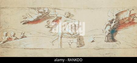 Dibujo de Rafael Castillo Windsor, Abraham de sacrificar a Isaac, Charles Thurston Thompson, 1857. Reinventado Foto de stock