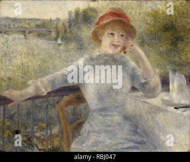 Niña con un sombrero azul - Renoir Fotografía de stock - Alamy