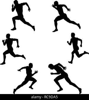 Grupo conjunto de atletismo deporte hombre runner sprinter Imagen Vector de  stock - Alamy