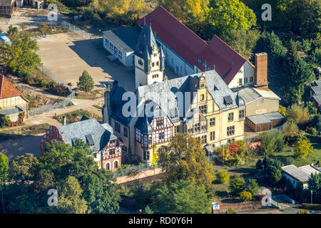 Vista aérea, St. Wipertikirche cripta, Wipertistraße, Quedlinburg-Altstadt, Quedlinburg, distrito de Harz, Sajonia-Anhalt, Alemania, Europa, círculo Paderbor