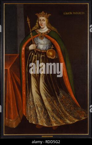 Retrato de Margarita I de Dinamarca (1353-1412). Museo: Nationalmuseum de Estocolmo. Autor: Anónimo. Foto de stock