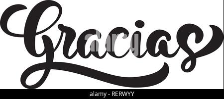 Gracias en letra cursiva script Imagen Vector de stock - Alamy