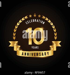 50 años aniversario logotipo. Bodas de Oro emblema con cinta. Diseño de  folleto, panfleto, revista, folleto, cartel, web, invita Imagen Vector de  stock - Alamy