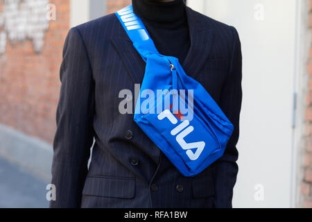Man with Blue Leather Louis Vuitton Backpack with Elephant before Daks  Fashion Show, Milan Fashion Week Street Editorial Stock Image - Image of  outdoor, week: 194562329