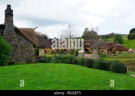 MATAMATA, NUEVA ZELANDIA - Vista de la película de Hobbiton, el Alexander Farm, donde Peter Jackson filmado varios el señor de los anillos ad Hobbit películas.