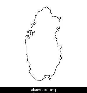 Mapa de Qatar - Esquema. Silueta de Qatar Mapa ilustración