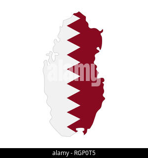 Mapa de Qatar con el indicador en el interior. Qatar Mapa ilustración