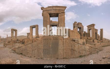 Palacio Tachara o la residencia privada de Darío, sitio arqueológico, Persépolis, provincia de Fars, Irán Foto de stock
