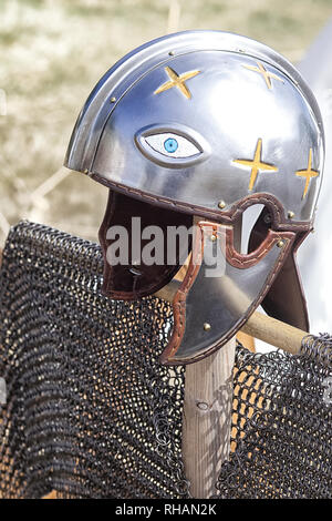 Fondo Réplica De Armadura Vikinga En Exhibición En La Feria De