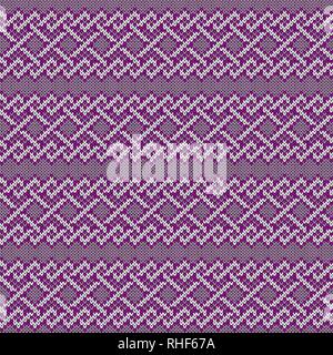 Delicados tejidos ornamentados perfecta patrón con líneas de entrelazado en colores de tonos púrpura en el silencio, vector de fondo como una textura de tela
