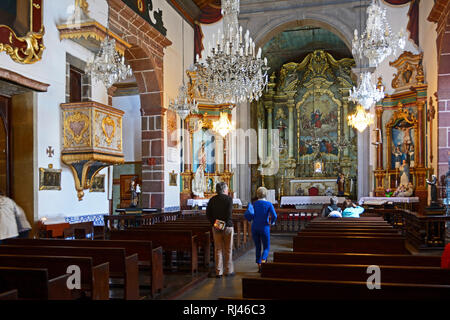 Funchal, Innenraum der Wallfahrtskirche "Nossa Senhora do Monte" Foto de stock