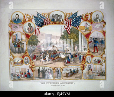 La 15ª Enmienda. Celebrado el 19 de mayo, 1870 Foto de stock