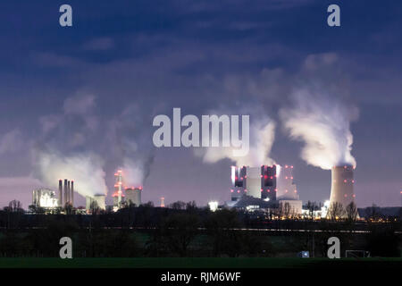 Carbón pardo power station Neurath de RWE Power AG Foto de stock