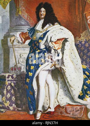 Ilustración mostrando el rey de Francia, Luis XIV (1638 - 1715) Foto de stock