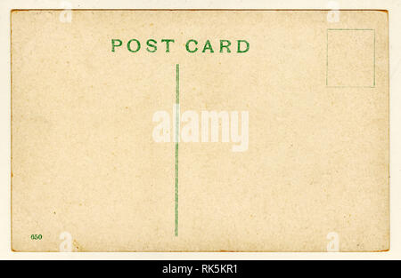 Reverso de la tarjeta postal, no se utiliza de forma postal, Reino Unido alrededor de 1912 Foto de stock