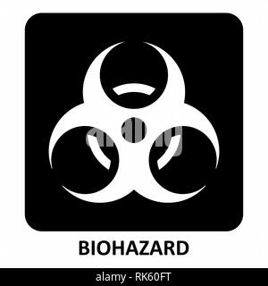 El símbolo de peligro biológico en blanco y negro ilustración