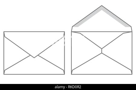 Conjunto de sobres en blanco. Ilustración vectorial y plantilla de sobre  para su diseño Imagen Vector de stock - Alamy