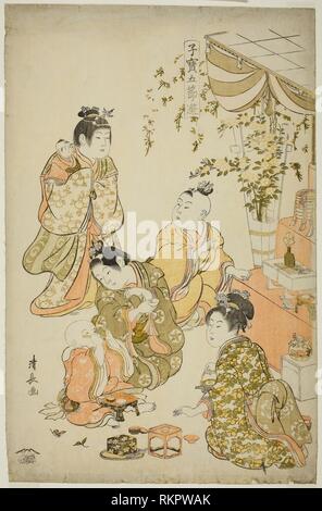 El Festival de Las Muñecas de la serie ''precioso juegos infantiles de los cinco festivales (Kodakara gosetsu asobi)'' - c. 1801 - Torii Kiyonaga, japonés