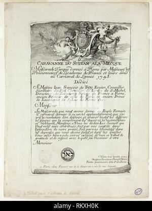 Página de título, de Caravanne du Sultan à la Mecque - 1748 - Joseph Marie Vien francés, 1716-1809 - Artista: Joseph Marie Vien, YO Origen: Francia, Fecha: