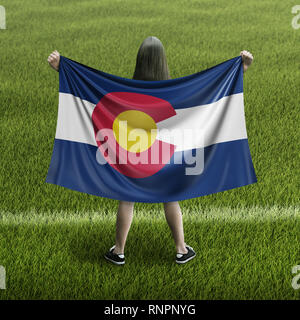 La Bandera Del Estado De Colorado Diseno 3d Ondeando La Bandera Indicadores De Estado De Los Ee Uu De Denver Colorado Y Renderizado En 3d El Emblema Nacional De Colorado Fondo De Pantalla - ondeando la bandera con el logo de roblox editorial representación 3d