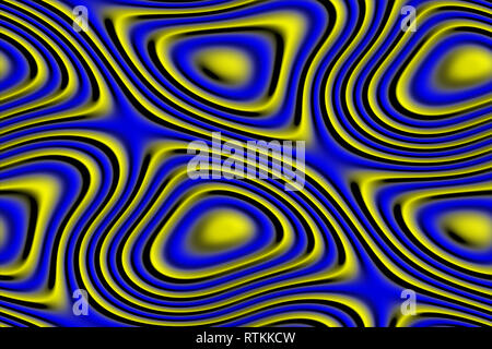 Abstracta y futurista de textura 3D en colores amarillos y azules