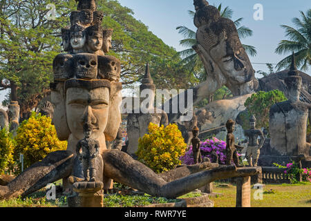Xieng Khuan Buda Parque Vientiane en Laos Foto de stock