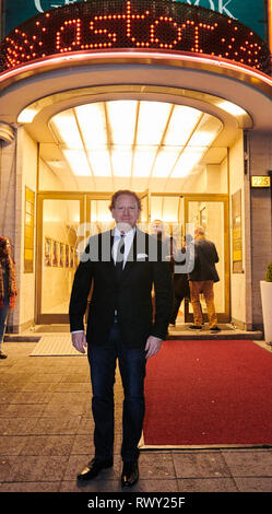 Berlín, Alemania. 07 Mar, 2019. El violinista Daniel Hope llega a el Astor  Film Lounge. La Academia de Cine Alemana presenta esperanza favorita de  película 'vértigo' de Hitchcock como parte de la