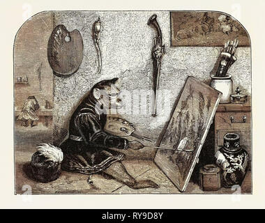 El pintor del mono, 1743 Fotografía de stock - Alamy