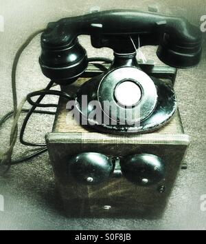 Teléfono Vintage 1920 manivela Foto de stock