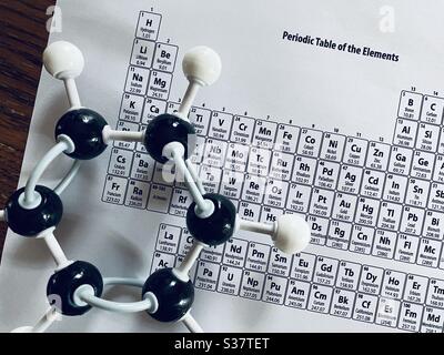 Modo molecular de Benzene Foto de stock