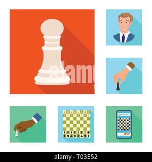 Juego de mesa de ajedrez online concepto de aplicación, juego de estrategia  Vector Imagen Vector de stock - Alamy
