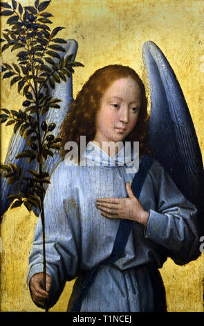 Angel sosteniendo una rama de olivo Hans Memling ( Memling ) 1430 - 1494 alemán, Alemania, Flandes Foto de stock