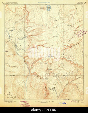 USGS TOPO AZ Arizona Mapa Verde 1892 315622 250000 Restauración Foto de stock