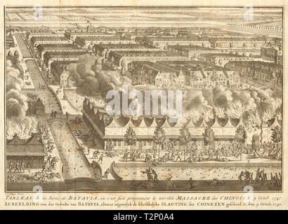 1740 Batavia pogromo. Matanza de chinos. Yakarta Holandesa de las Indias Orientales. SCHLEY 1763 Foto de stock