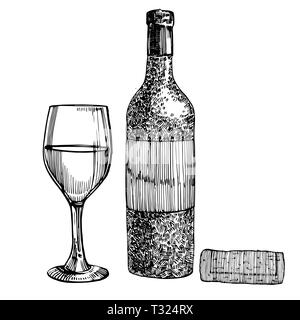 Copas de vino tinto y blanco realistas.